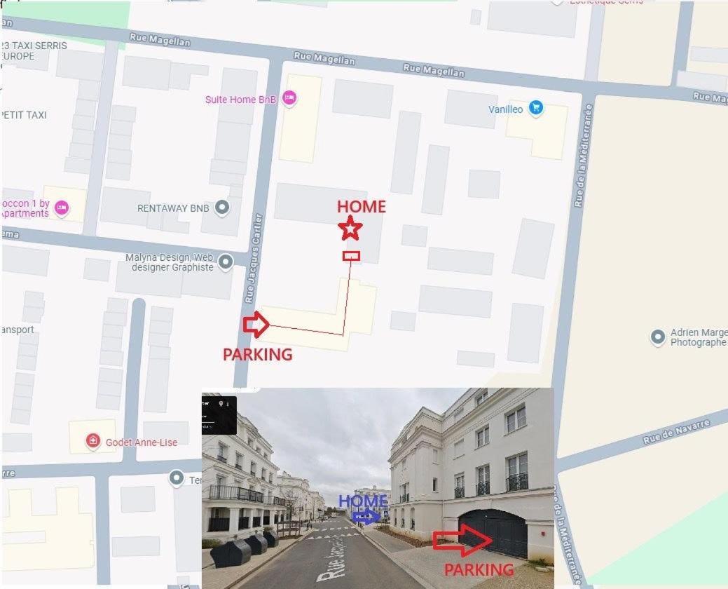 Le Cartier Appt F3, 7Mn Disneyland, Parking,Terrace Serris Buitenkant foto